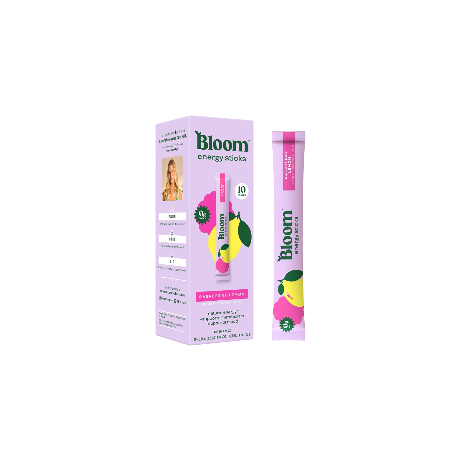 On the Go Powder Sticks for Natural Energy by Bloom Nutrition