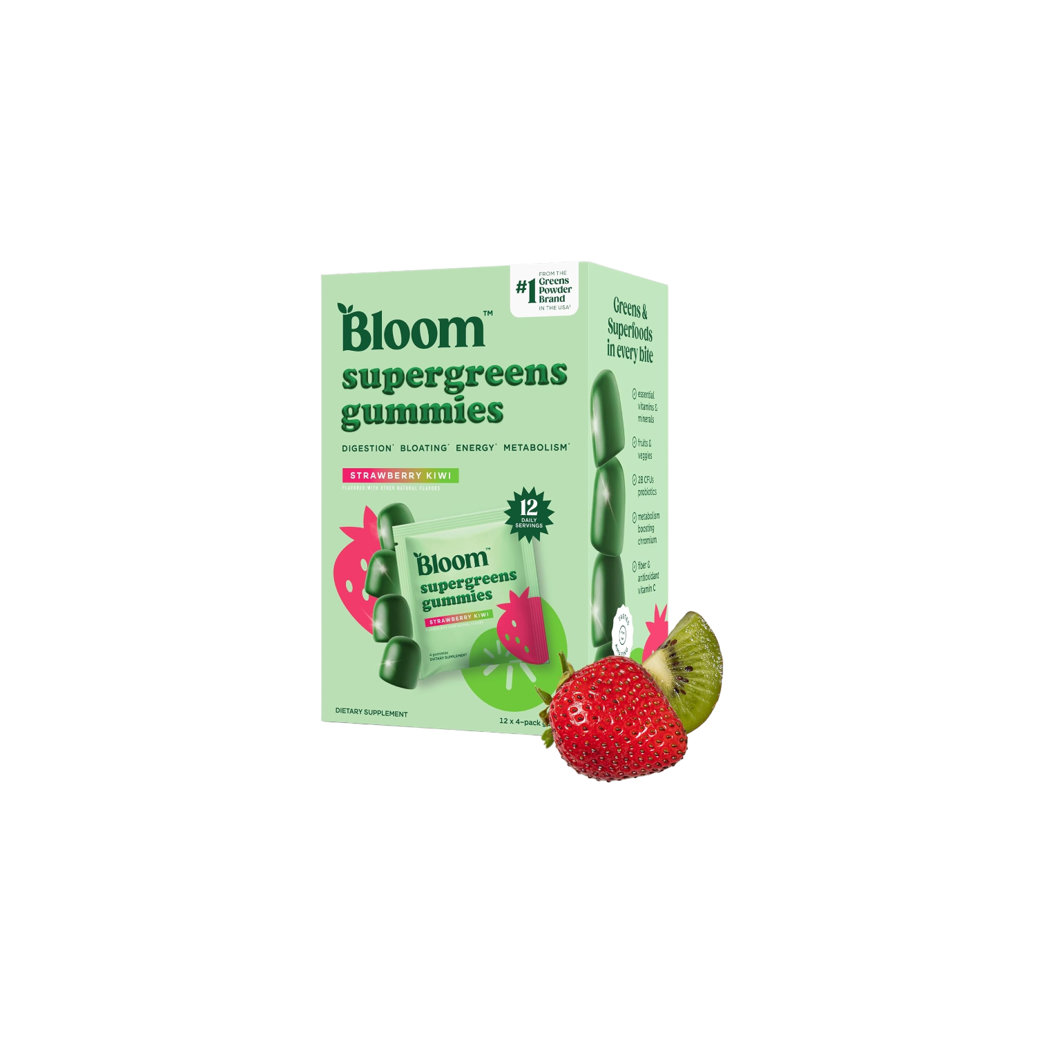 Bloom Nutrition Daily Superfood Fiber Gummies for Digestive